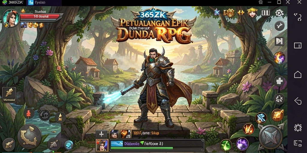 Tangkapan layar dari gameplay RPG yang epik dan mendebarkan.