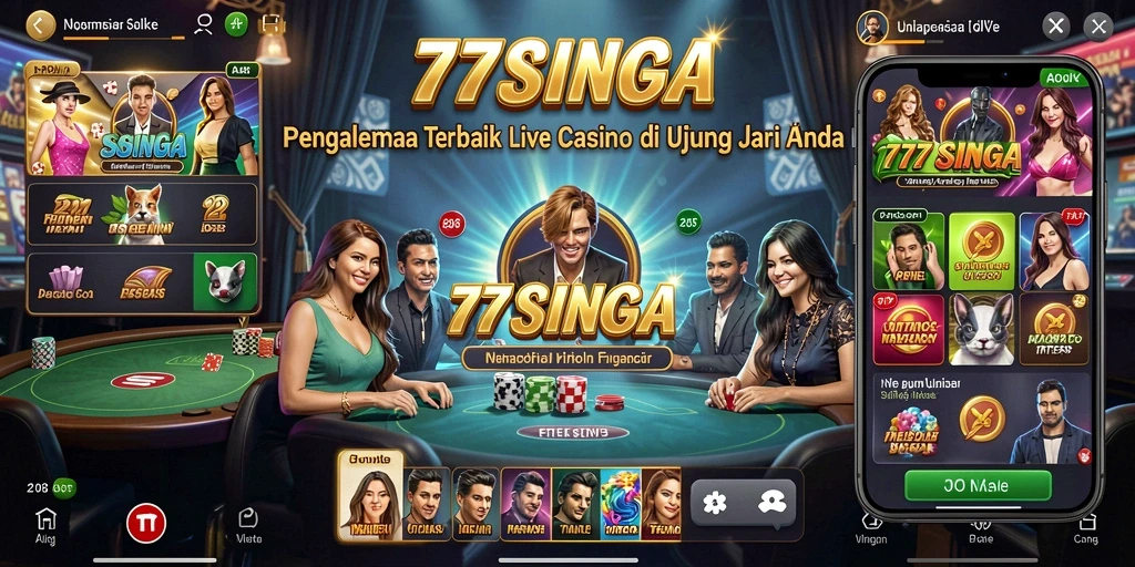 Tampilan gameplay Live Casino yang menarik dan interaktif di 77SINGA.