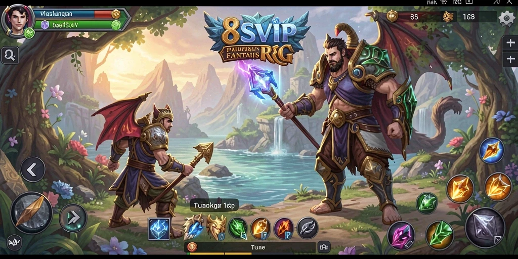 Screenshot gameplay 8SVIP menampilkan pertarungan seru dalam dunia RPG.