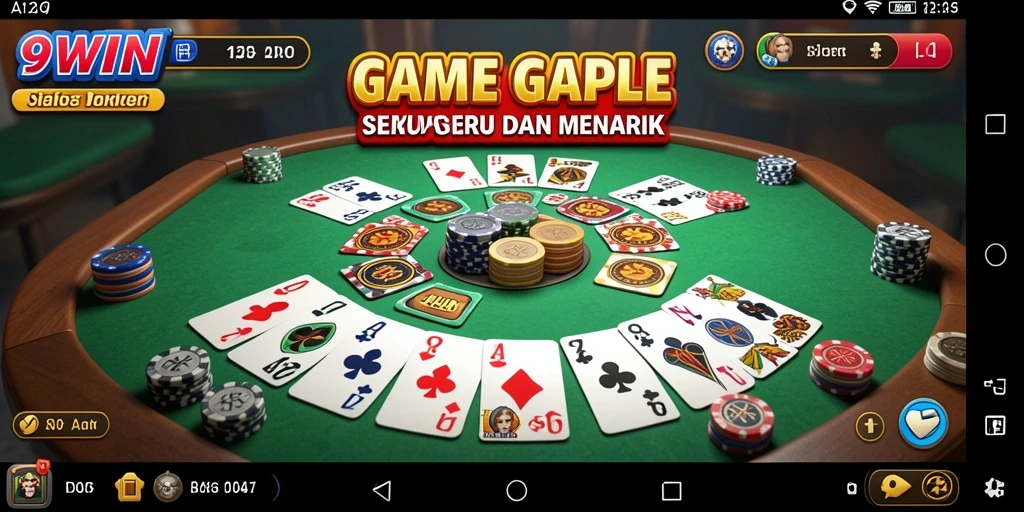 Tampilan menarik gameplay Gaple di 9WIN.