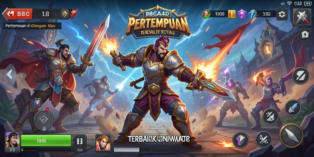 Tampilan luar biasa dari gameplay intens pertempuran Battle Royale.