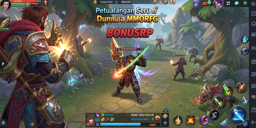 Tampilan gameplay BONUSRP dengan dunia yang kaya dan penuh tantangan.