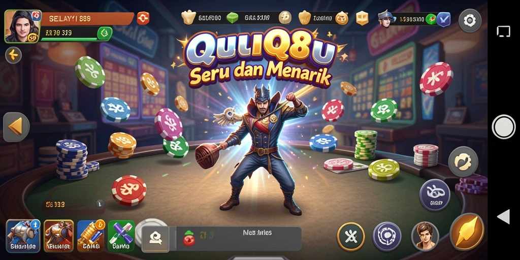 Tampilan gameplay seru game QiuQiu GELAY88.