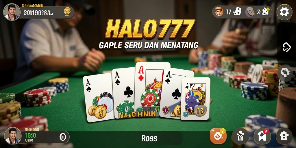 Tampilan seru dari gameplay Gaple di HALO777.