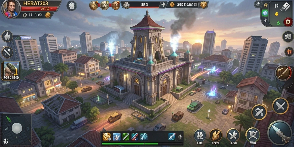 Tangkapan layar gameplay HEBAT303 menampilkan aksi mempertahankan menara yang menarik.