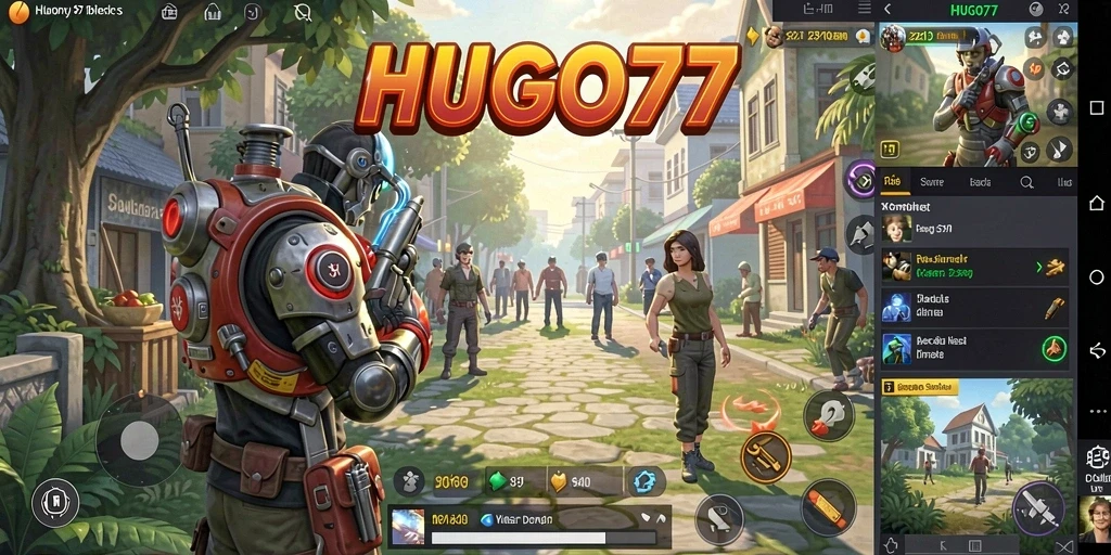 Screenshot HUGO77 menampilkan gameplay simulasi yang menawan.