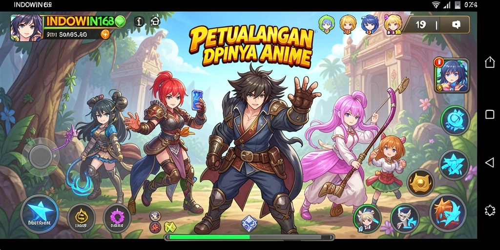 Screenshot gameplay INDOWIN168 menampilkan aksi seru dalam dunia anime.