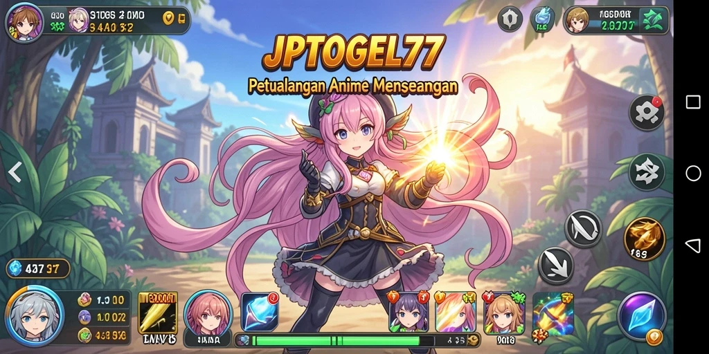 Screenshot gameplay <strong>JPTOGEL77</strong> menampilkan karakter anime yang beraksi.