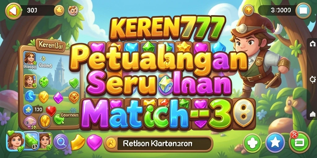 Screenshot gameplay KEREN777 yang menunjukkan kombinasi Match-3.