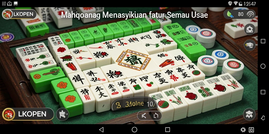 Tampilan menarik dari gameplay LKOPEN yang menampilkan berbagai level Mahjong.