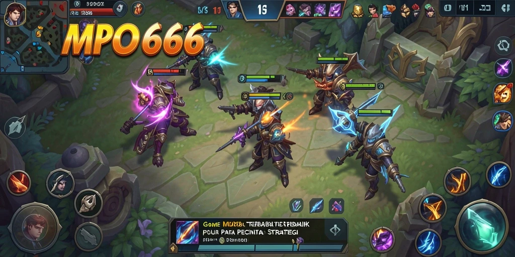 Screenshot MPO666 menampilkan aksi seru dalam pertempuran tim MOBA.