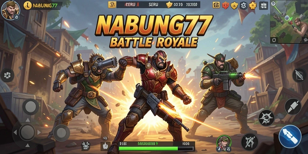 Gameplay seru NABUNG77 dalam pertarungan Battle Royale.