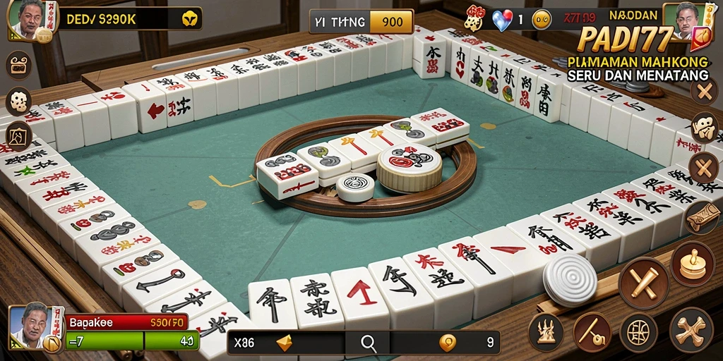 Screenshot dari gameplay PADI777 yang menampilkan keseruan permainan Mahjong.