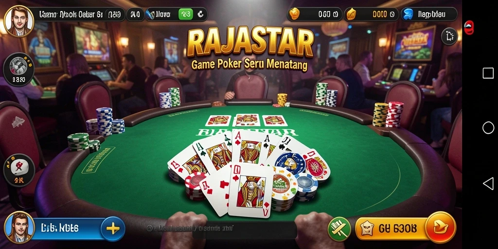 Tampilan gameplay menarik dari RAJASTAR dengan momen Poker yang mendebarkan.