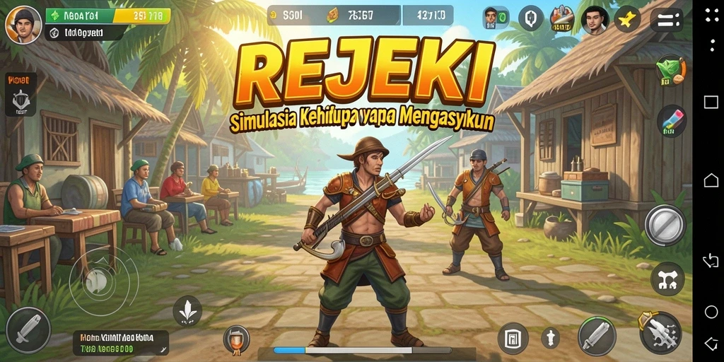 Screenshot menunjukkan gameplay menarik dari REJEKI dengan karakter dan lingkungan yang vibrant.