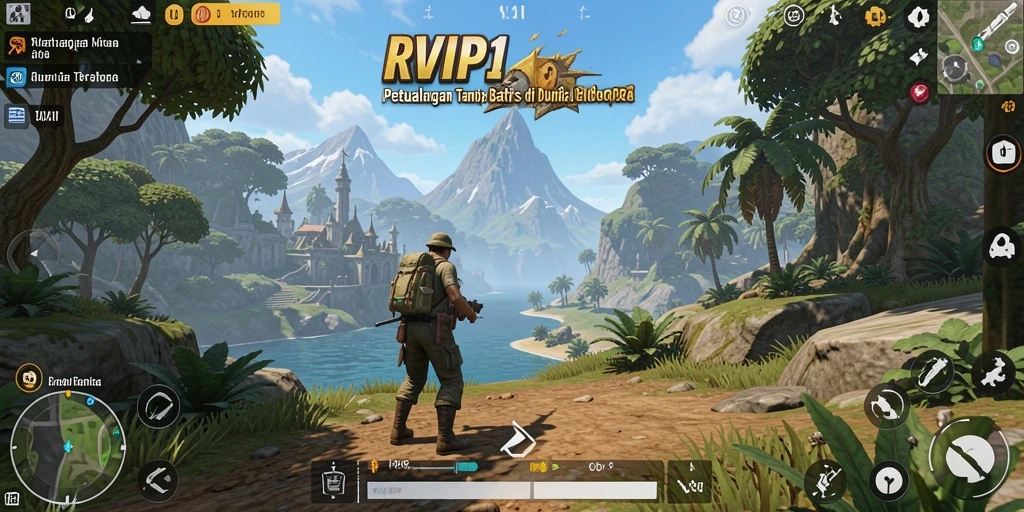 Screenshot menunjukkan aksi seru di dunia terbuka RVIP1.