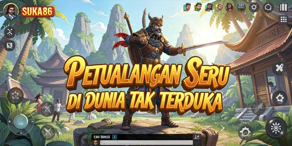 Tampilan gameplay SUKA86 yang penuh aksi dan petualangan.