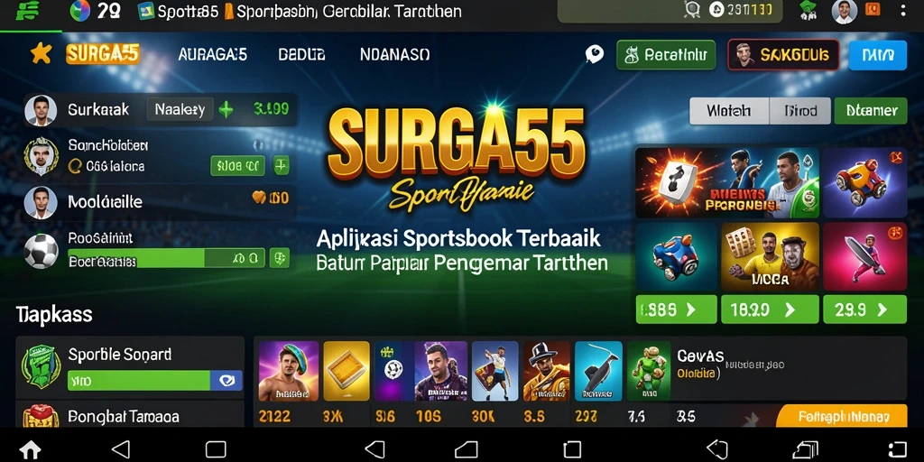 Tampilan menarik dan interaktif dari gameplay Sportsbook SURGA55.