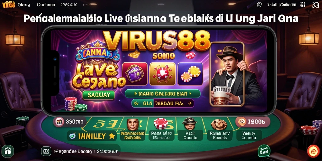 Screenshot utama menunjukkan antarmuka game Live Casino yang menarik dari VIRUS88.
