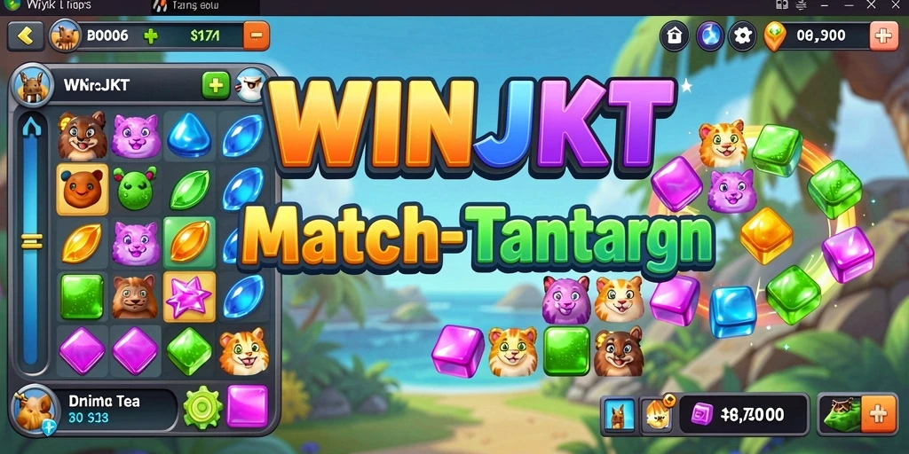 Gameplay seru WINJKT dengan desain menarik dan tantangan Match-3.